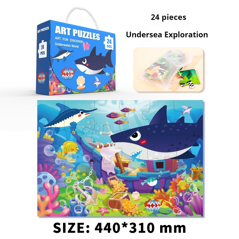 24 Pieces Underwater Exploration Puzzle 3-6 Years Kindergarten Early Learning Educational Toys