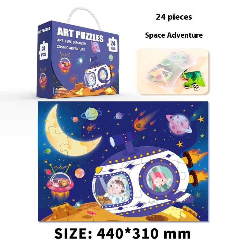 24 Pieces Space Adventure Puzzle 3-6 Years Kindergarten Early Learning Educational Toys