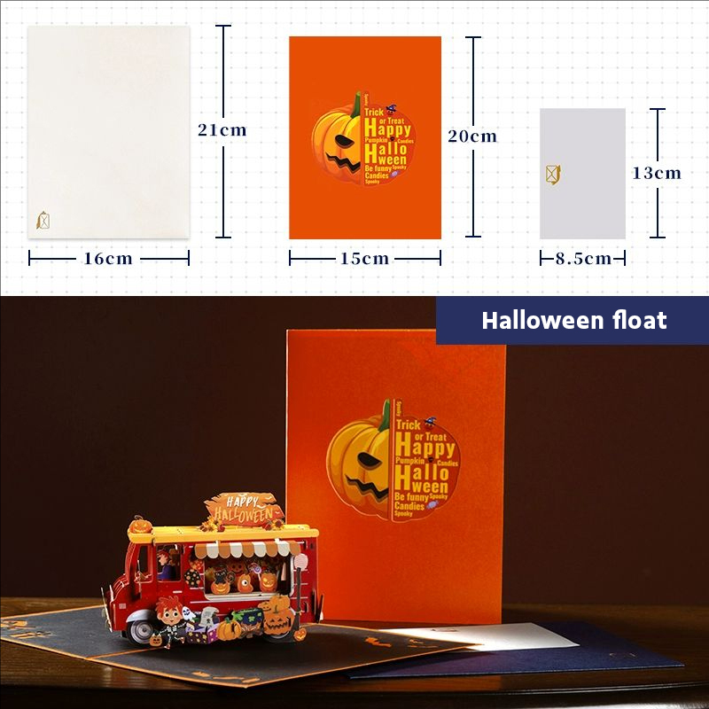 Halloween Float Birthday Cards 3D Greeting Cards Birthday Pop Up Cards, Halloween Invitation Cards and Envelope Cards for Birthday Invitation Congratulations 