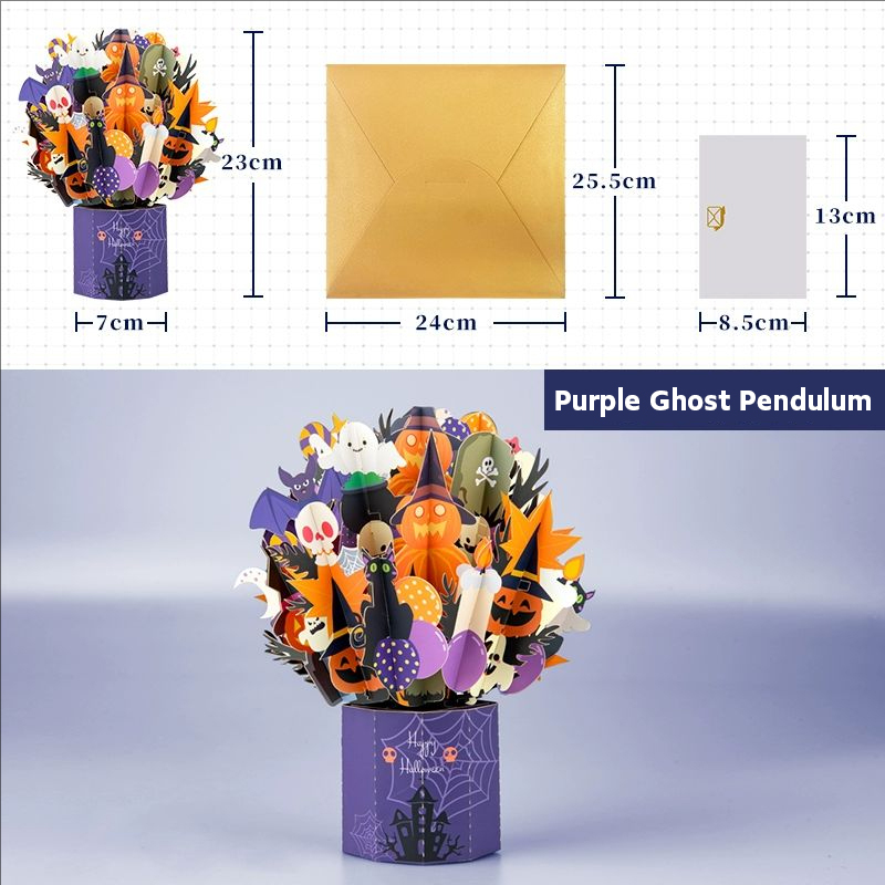 Halloween Spooky Bouquet Birthday Cards 3D Greeting Cards Birthday Pop Up Cards, Halloween Invitation Cards and Envelope Cards Birthday Invitation Greeting Cards 