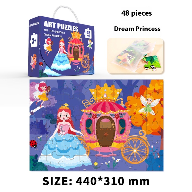 48 Pieces Dream Princess Puzzle 3-6 Years Old Kindergarten Early Education Educational Toys