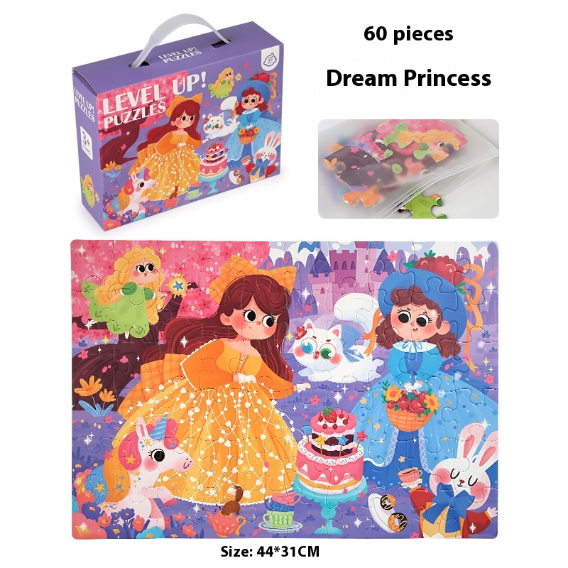 60 Pieces Dream Princess Puzzle 3-6 Years Old Kindergarten Early Education Educational Toys