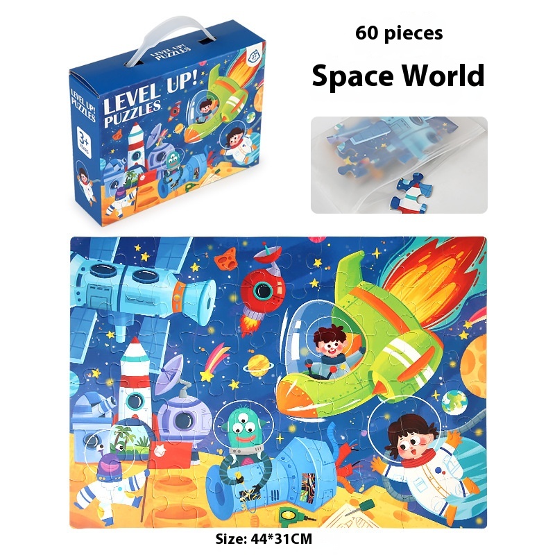 60 Pieces Space World Puzzle 3-6 Years Kindergarten Early Learning Educational Toys