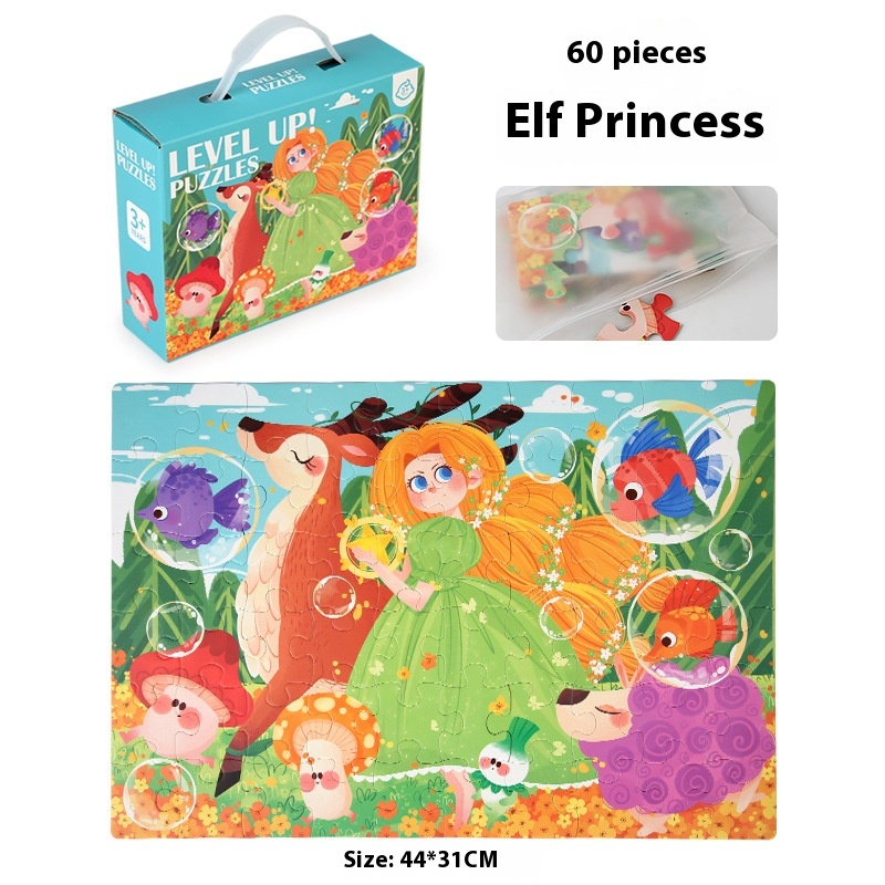 60 Pieces Elf Princess Puzzle 3-6 Years Kindergarten Early Learning Educational Toys