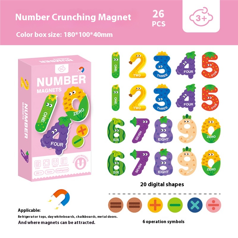 Children's early education magnetic puzzle numbers refrigerator stickers 3-6 years old kindergarten cognitive educational toys